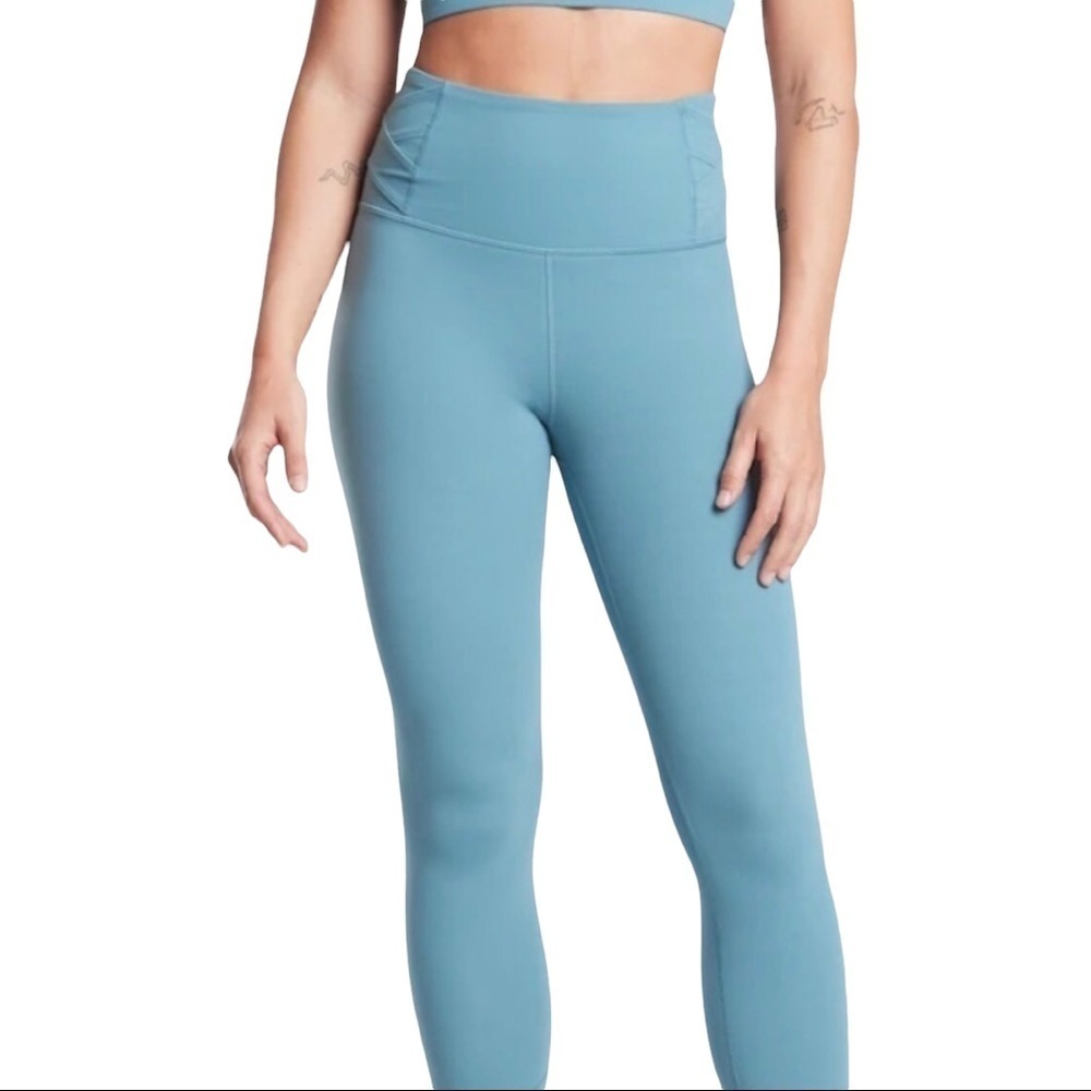 Athleta Elation Pirouette 7/8 Tight Leggings Size XS Rivera Blue Athletic - Picture 2 of 11